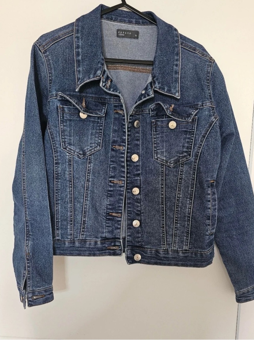 Papaya Dark Blue Denim Jacket - Women's Jean Coat